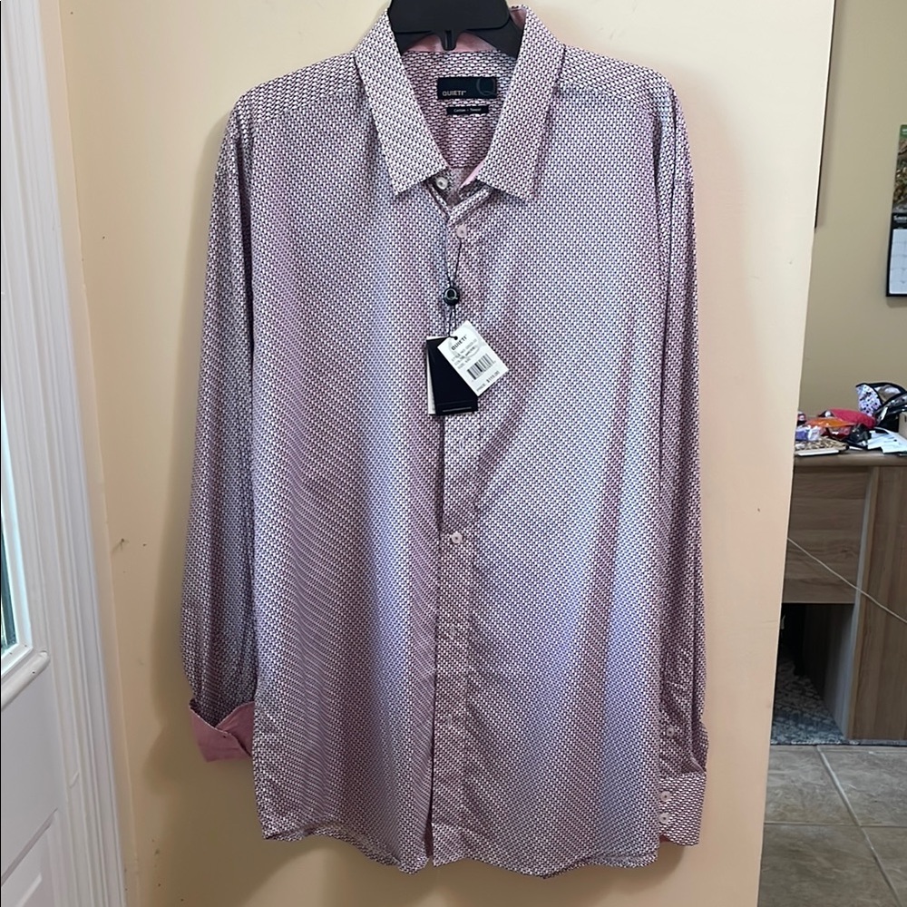 Stylish Pink Patterned Dress Shirt